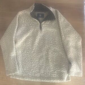 Live Oak Brand Sherpa Fleece Quarter‎ Zip Pullover Cream Medium Looped Pile